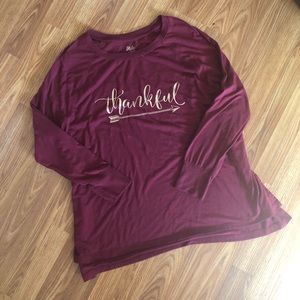 Long sleeve “Thankful” shirt large